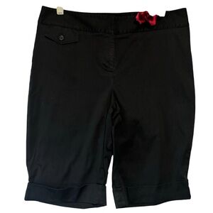 Style & co black stretch cuffed longer shorts cotton blend Sz 12 EUC